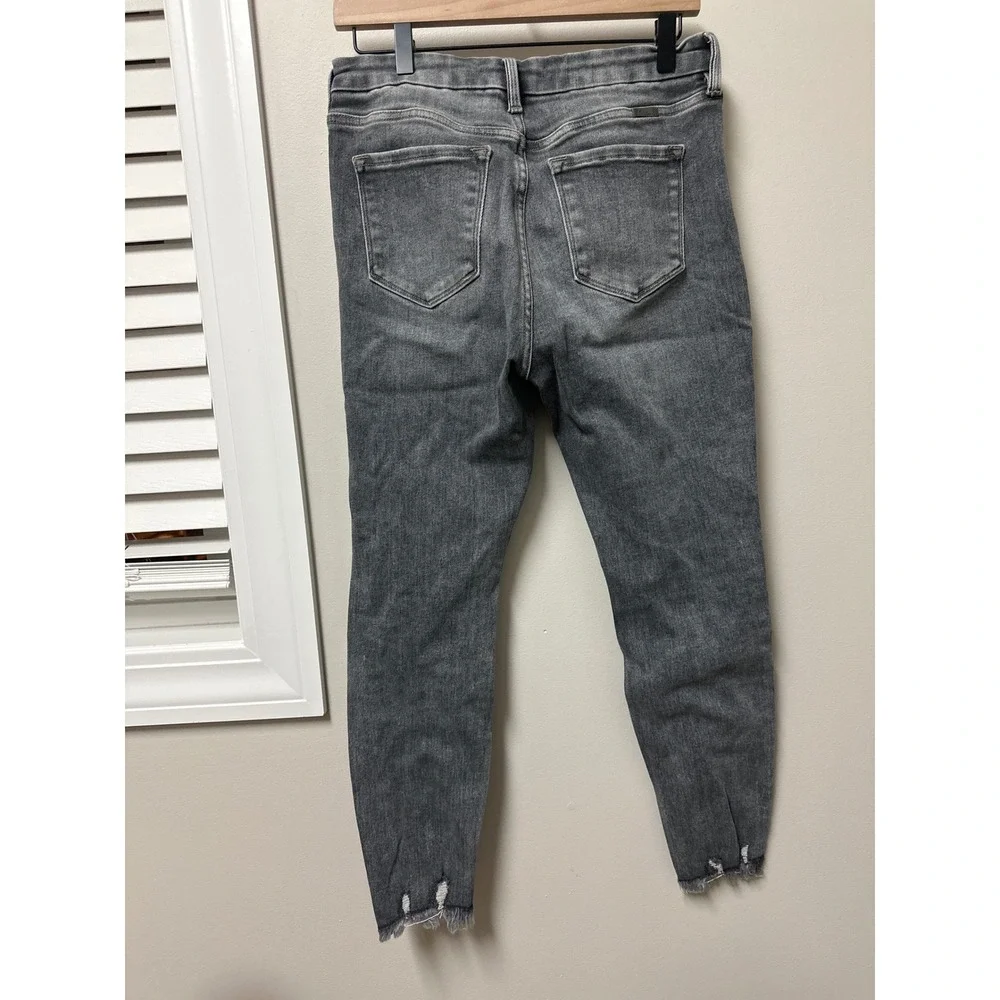 Kancan Jeans Womens Grey Distressed Skinny High Rise Jeans Cut 40452 Size 11‎ 29